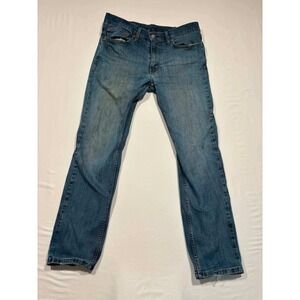 Levis 511 Slim Fit Mens Blue Jeans Medium Wash‎ 34x30 Distressed Rip